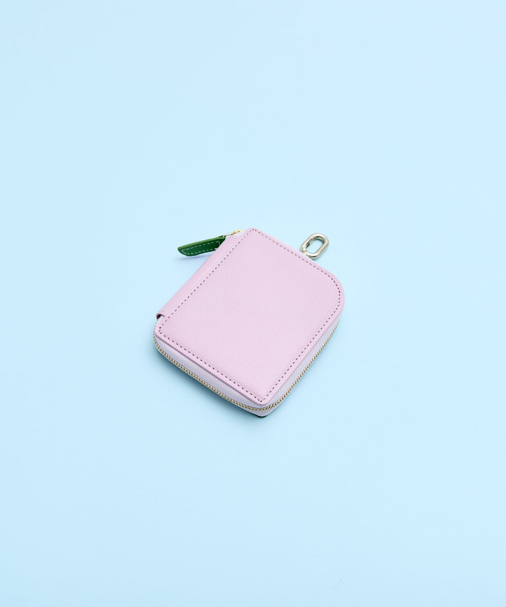 Key Case W - Light pink × Prairie Green Miho Kawahito 別注カラー2