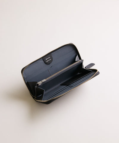 【新型】Mini Round Zip Long Wallet- Black×Gray