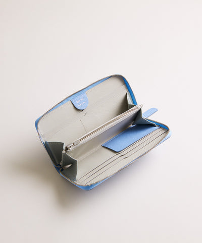 【新型】Mini Round Zip Long Wallet-Bluevista×Polaire