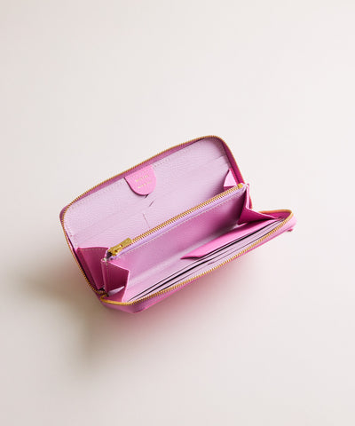 【新型】Mini Round Zip Long Wallet-Pink× Pink