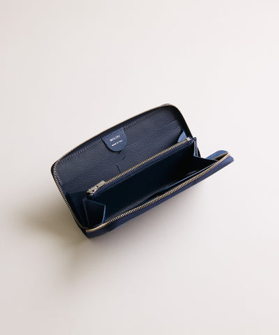【新型】Mini Round Zip Long Wallet-Navy × Navy
