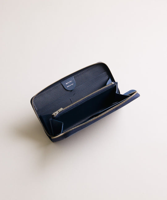 新型】Mini Round Zip Long Wallet-Navy × Navy – MOLINI（モリニ
