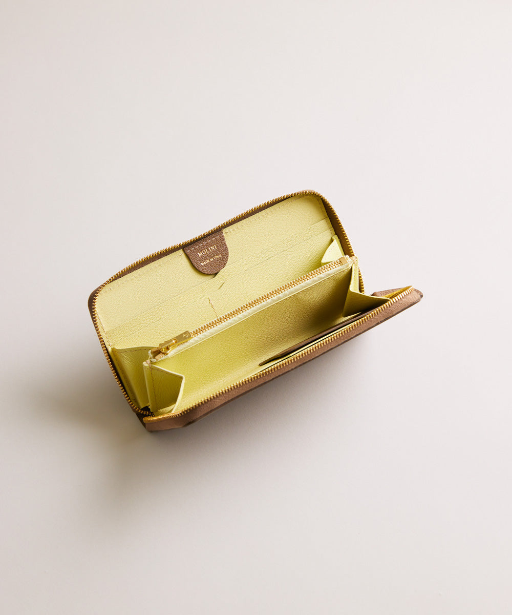 【新型】Mini Round Zip Long Wallet-Topo×yellow
