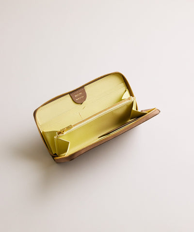 【新型】Mini Round Zip Long Wallet-Topo×yellow