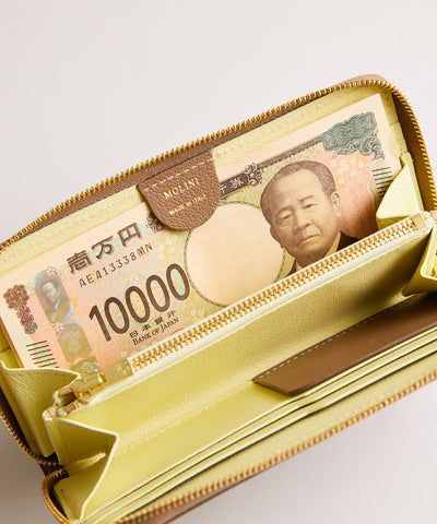 【新型】Mini Round Zip Long Wallet-Topo×yellow