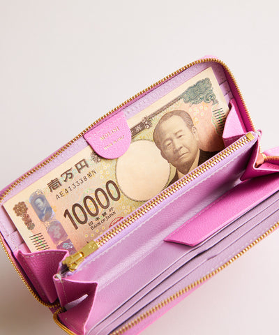 【新型】Mini Round Zip Long Wallet-Pink× Pink