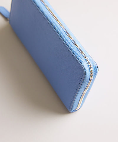 【新型】Mini Round Zip Long Wallet-Bluevista×Polaire