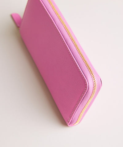 【新型】Mini Round Zip Long Wallet-Pink× Pink