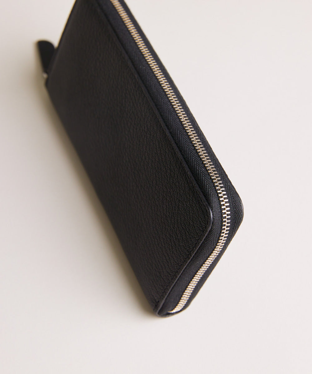 【新型】Mini Round Zip Long Wallet- Black×Gray