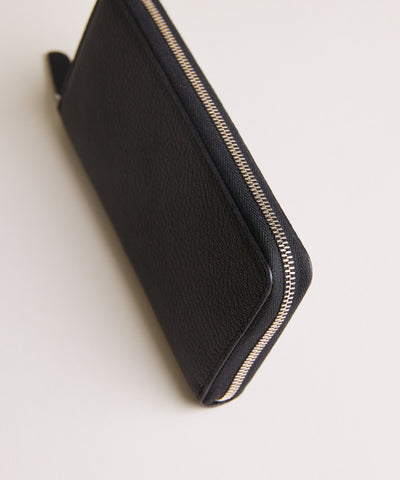 【新型】Mini Round Zip Long Wallet- Black×Gray