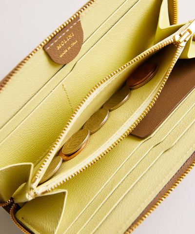 【新型】Mini Round Zip Long Wallet-Topo×yellow
