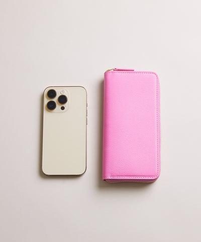 【新型】Mini Round Zip Long Wallet-Pink× Pink