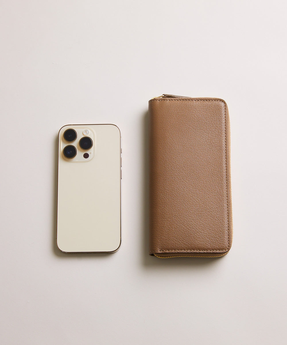 【新型】Mini Round Zip Long Wallet-Topo×yellow