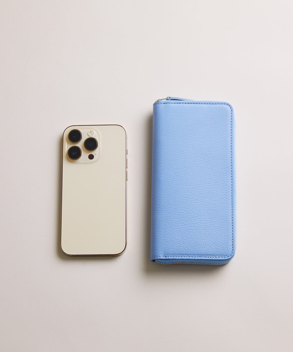 小物 blue_moon 新型】Mini Round Zip Long Wallet-Bluevista×Polaire – MOLINI