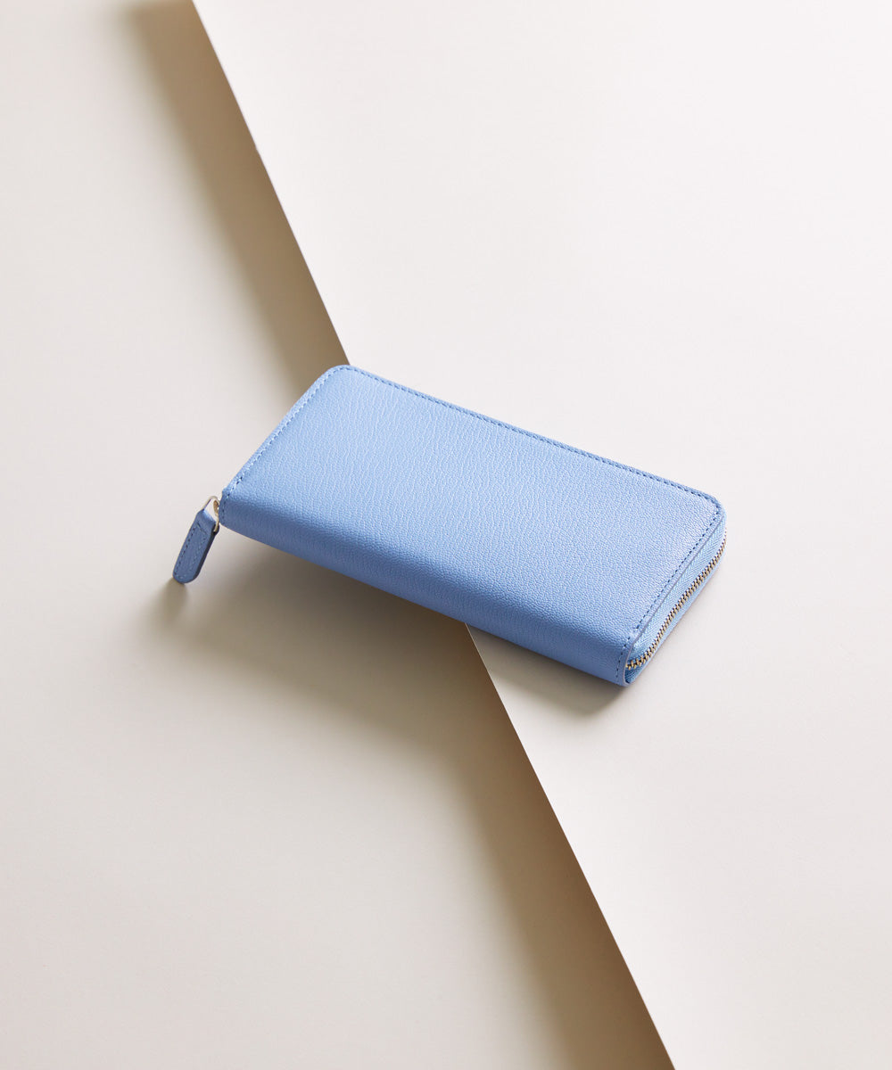 【新型】Mini Round Zip Long Wallet-Bluevista×Polaire