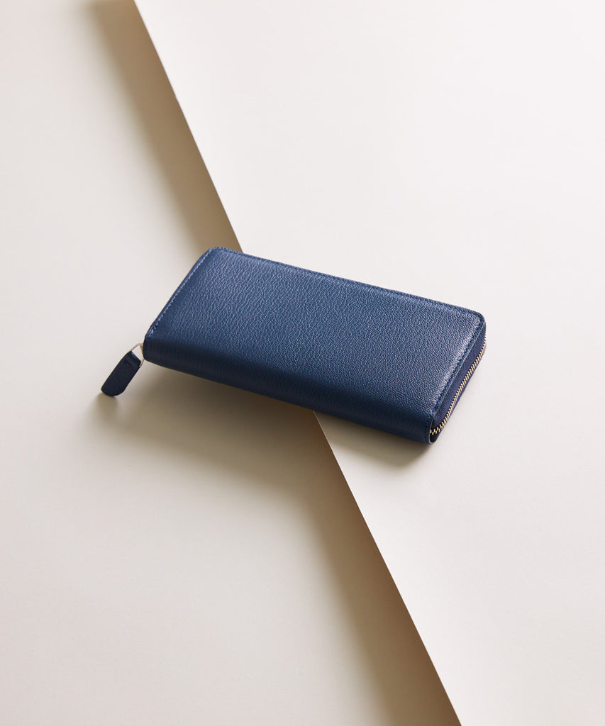 新型】Mini Round Zip Long Wallet-Navy × Navy – MOLINI