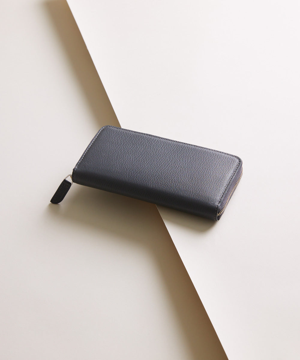 【新型】Mini Round Zip Long Wallet-Gray × Off-white