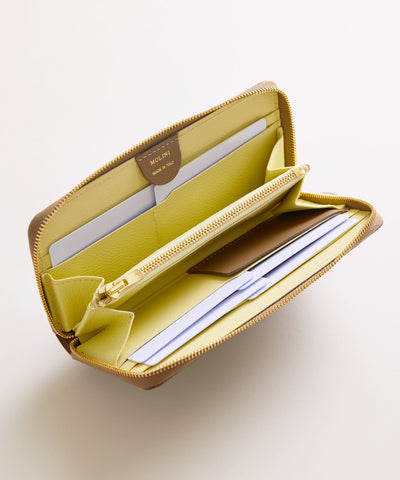 【新型】Mini Round Zip Long Wallet-Topo×yellow
