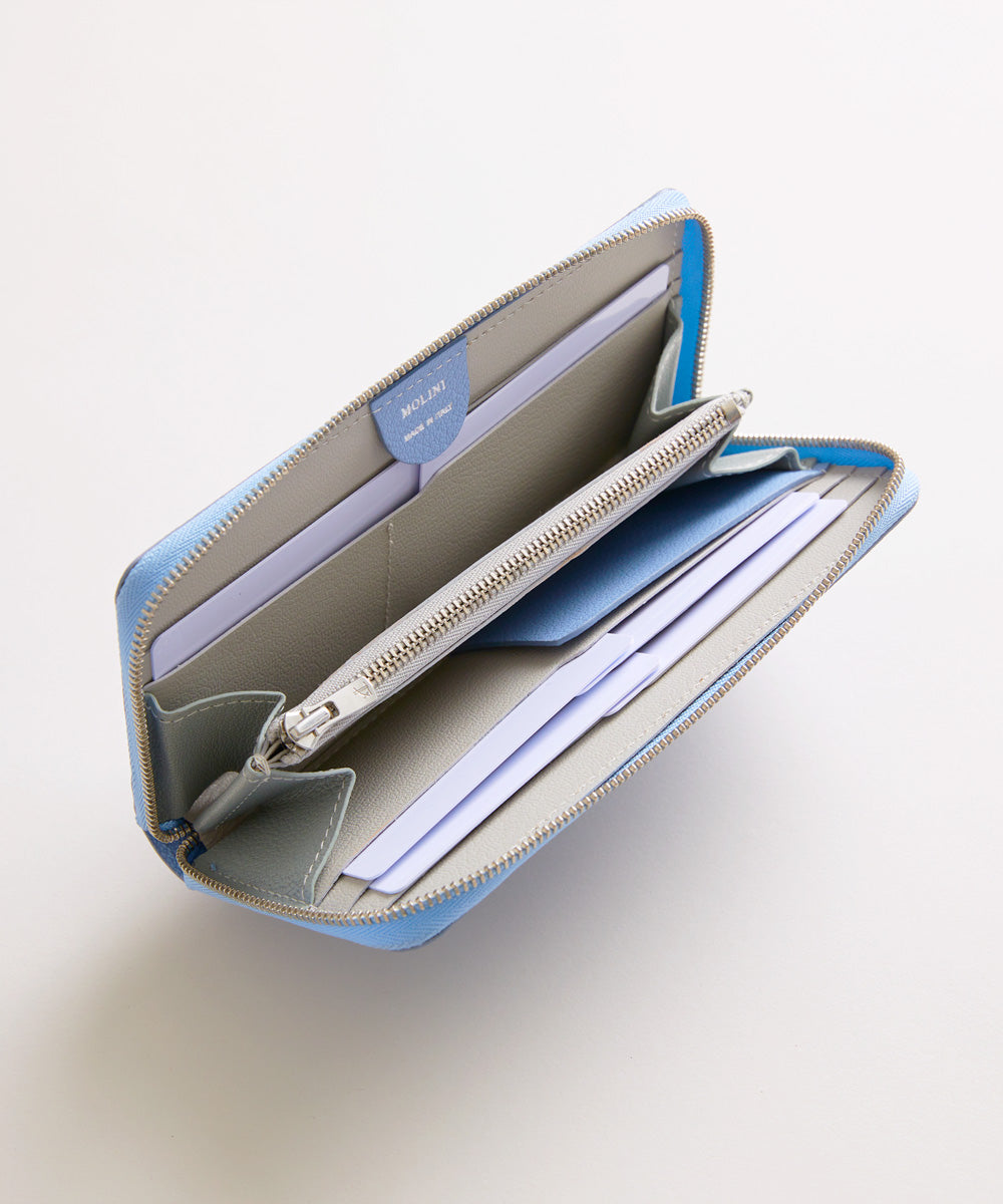 【新型】Mini Round Zip Long Wallet-Bluevista×Polaire