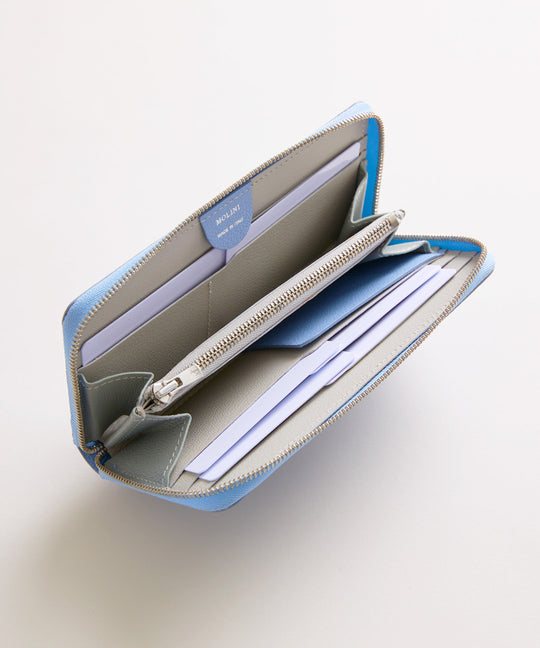 新型】Mini Round Zip Long Wallet-Bluevista×Polaire – MOLINI