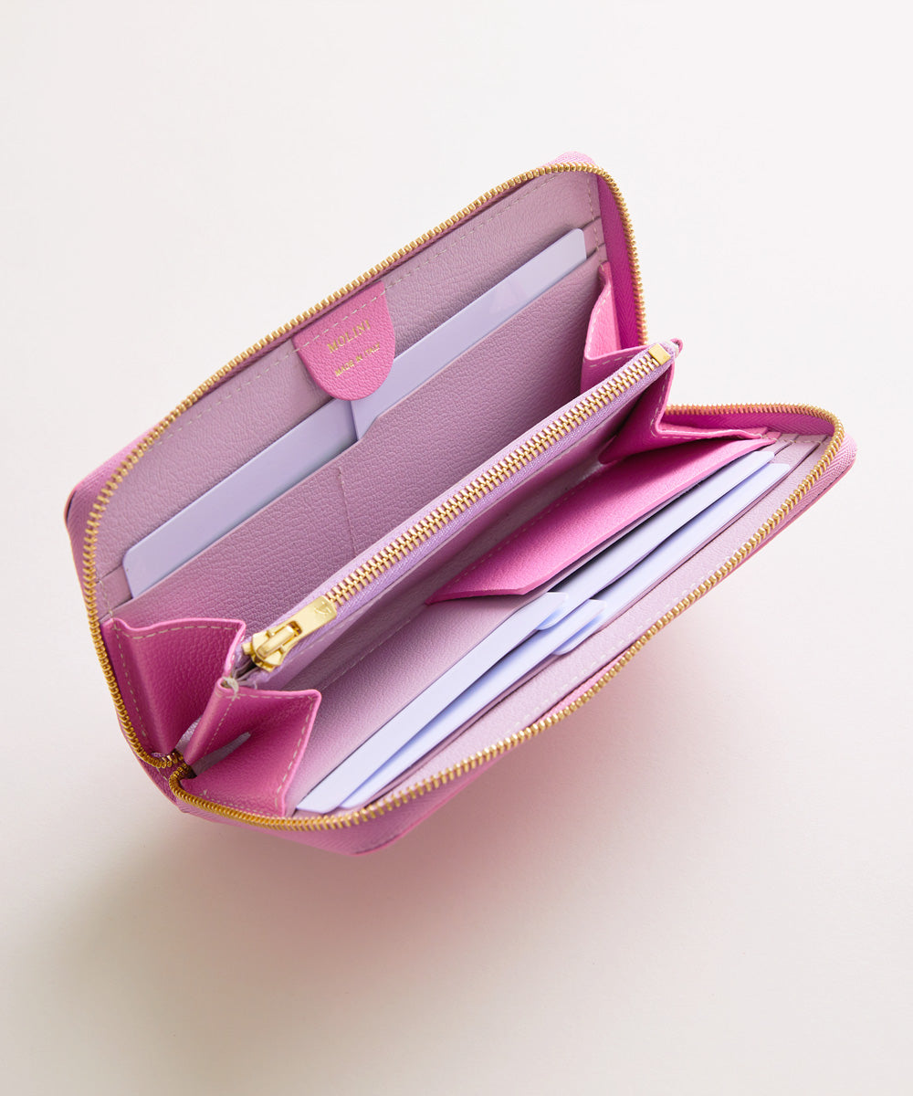 新型】Mini Round Zip Long Wallet-Pink× Pink – MOLINI（モリニ