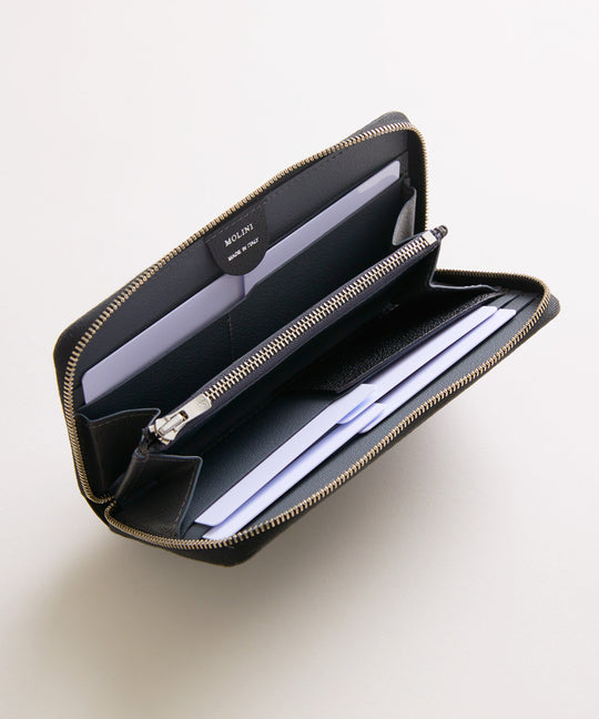 新型】Mini Round Zip Long Wallet- Black×Gray – MOLINI（モリニ