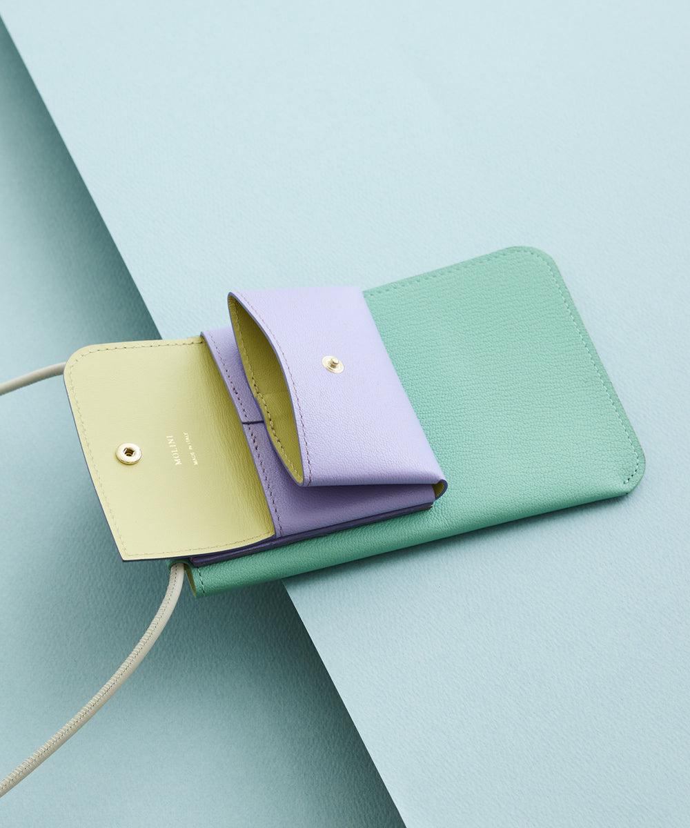 Phone Shoulder Wallet -JADE GREEN×MULTI COL – MOLINI(モリニ
