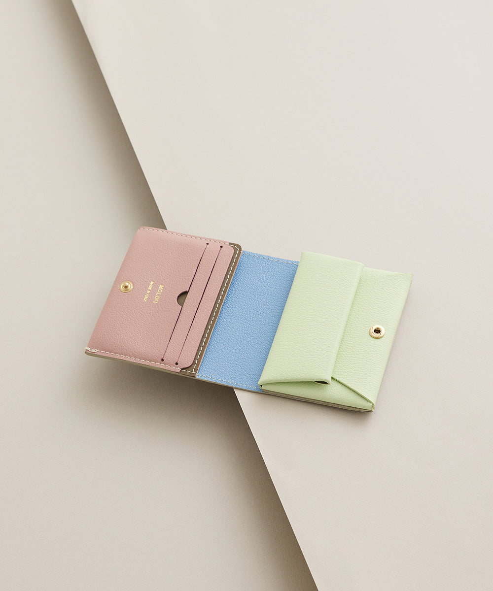 【WEB限定予約販売9月下旬発送予定】Bifold Compact Wallet - Plum × MULTI COL