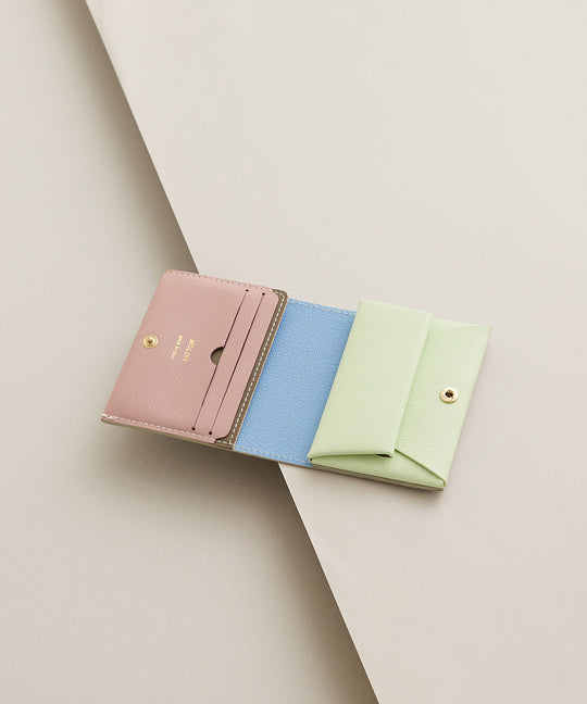 新色】Bifold Compact Wallet - Plum × MULTI COL – MOLINI（モリニ