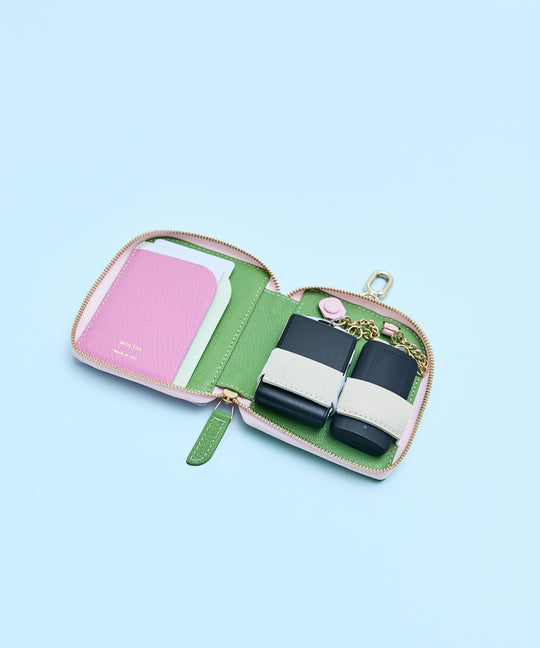 リバティ ラミネート リール式キーケース〈ベッツィ 〉ピンクモーヴ