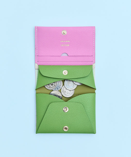 未使用品　Bifold Compact Wallet MOLINI モリニ Bifold Compact Wallet -Light pink ×Prairie Green - Miho Kawahito