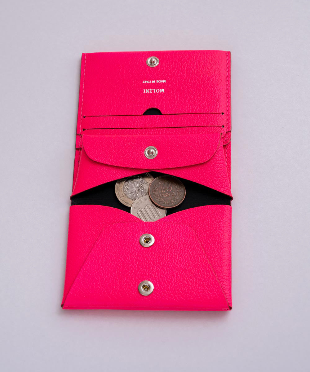 美品 MOLINI モリニ Bifold Compact Wallet Pink 8月11日発売】Bifold Compact Wallet - FLUO PINK - AYA KANEKO別注
