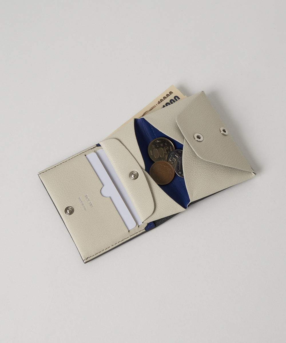 再入荷】Bifold Compact Wallet - Gray × Off-white – MOLINI