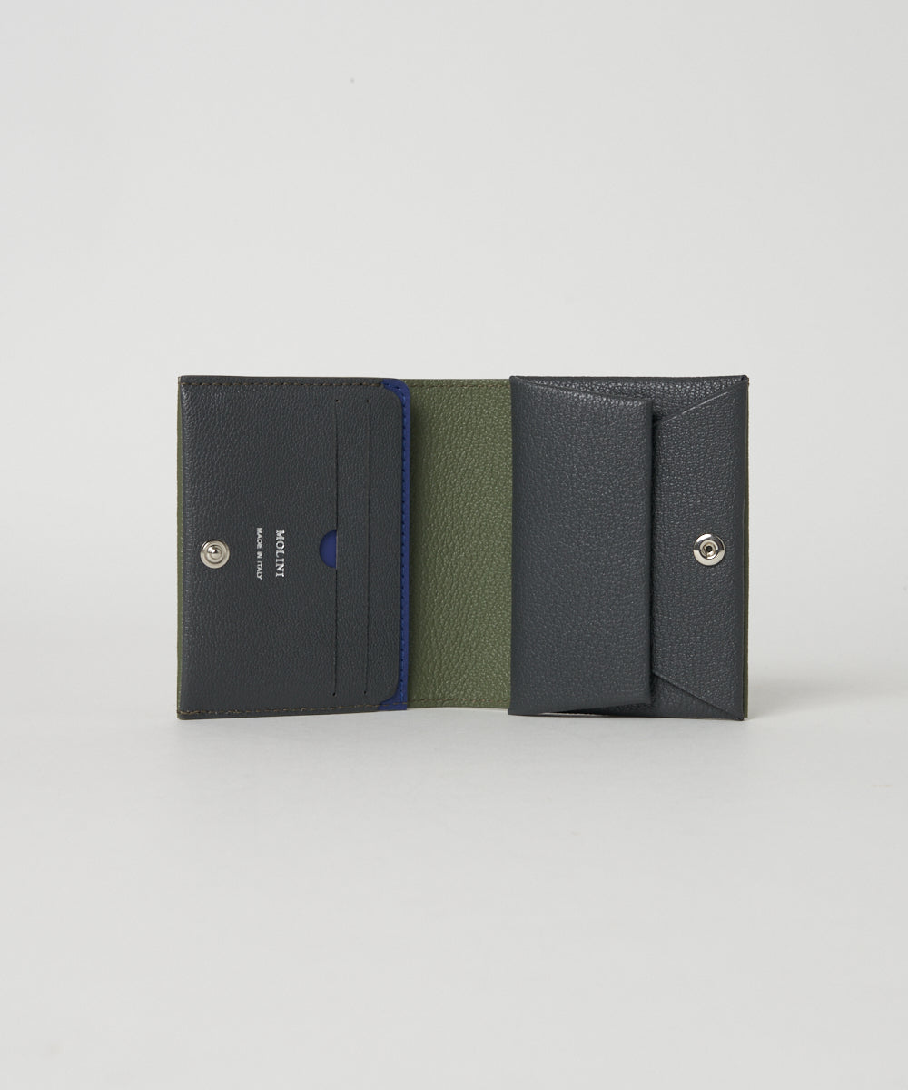 Bifold Compact Wallet  -  Olive × Gray