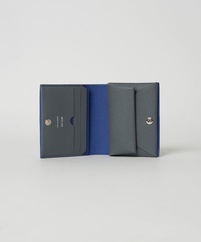 【予約販売】Bifold Compact Wallet  -  Blue × Gray