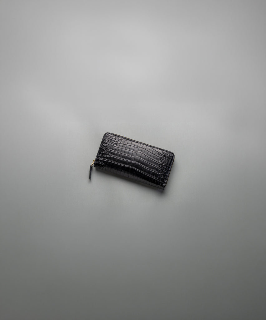 ホ*ン様 【定価330万円・初期モデル】23inchi 15MM WALLET LEON COLLABORATION CROCODILLE - Mini Round Zip Long Wallet - NAVY